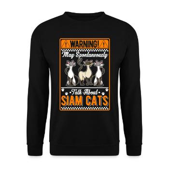 Siamkatze Geschenk Siamesische Katze Siam Cat - Unisex Pullover - Schwarz - Vorne - Alina (178cm) & Michal (187cm)