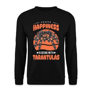 Happiness is being with Tarantulas Tarantel - Unisex Pullover - Schwarz - Vorne - Alina (178cm) & Michal (187cm)