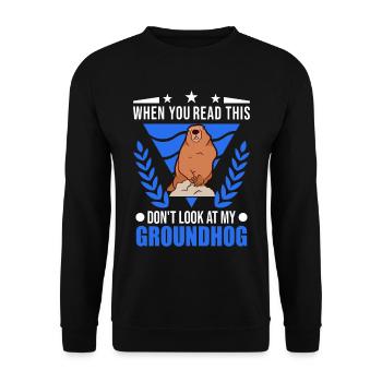 Murmeltier Geschenk Groundhog Day Woodchuck - Unisex Pullover - Schwarz - Vorne - Alina (178cm) & Michal (187cm)
