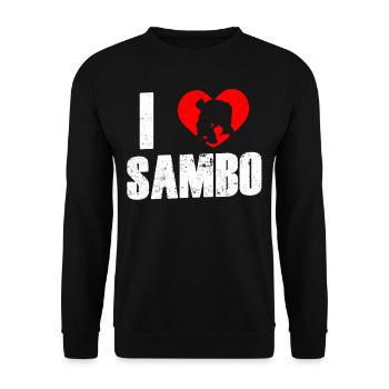 I love Sambo martial arts martial arts training - Unisex Sweatshirt - black - Front - Alina (178cm) & Michal (187cm)