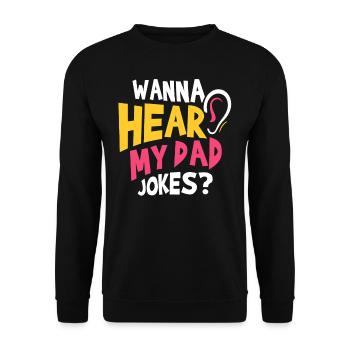 Papa Blague Papa Blague Blague Père - Sweat-shirt Unisexe - noir - Devant - Alina (178cm) & Michal (187cm)