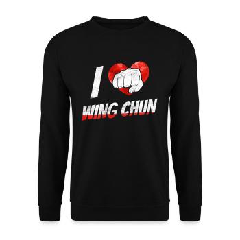 I love Wing Chun Martial Arts Martial Arts Trainer - Unisex Sweatshirt - black - Front - Alina (178cm) & Michal (187cm)