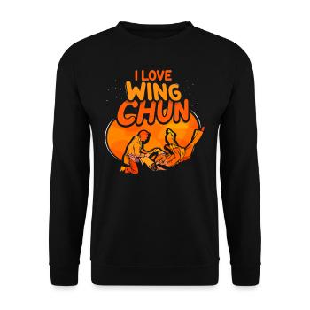 I love Wing Chun Martial Arts Trainer Martial Arts - Unisex Sweatshirt - black - Front - Alina (178cm) & Michal (187cm)