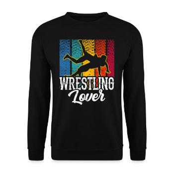 Wrestling Liebhaber Ringkampf Ringer Ringen - Unisex Pullover - Schwarz - Vorne - Alina (178cm) & Michal (187cm)