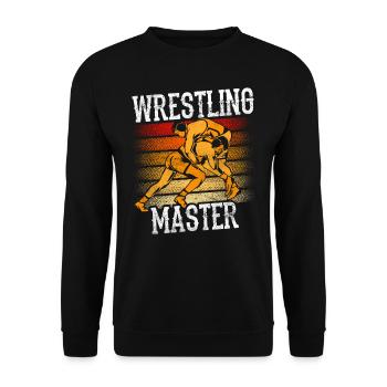 Wrestling Meister Ringer Ringkampf Ringen - Unisex Pullover - Schwarz - Vorne - Alina (178cm) & Michal (187cm)