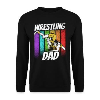 Wrestling Papa Wrestler Ringen Ringer Ringkampf - Unisex Pullover - Schwarz - Vorne - Alina (178cm) & Michal (187cm)
