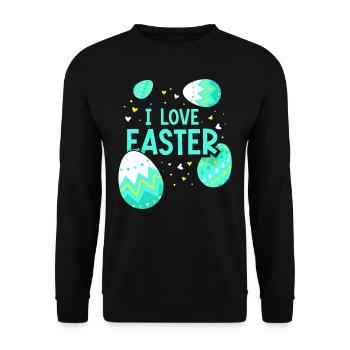 J’adore Easter Easter Easter Easter Egg Lapin de Pâques - Sweat-shirt Unisexe - noir - Devant - Alina (178cm) & Michal (187cm)
