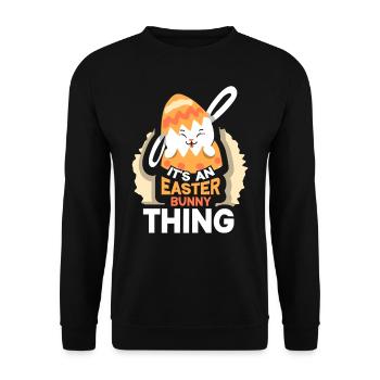 Es Ist Eine Osterhasen Sache Ostern Osterfest - Unisex Pullover - Schwarz - Vorne - Alina (178cm) & Michal (187cm)