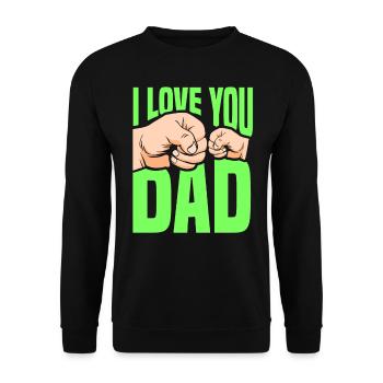 Ich Liebe Dich Papa Vater Tag Vater Papi Sprüche - Unisex Pullover - Schwarz - Vorne - Alina (178cm) & Michal (187cm)