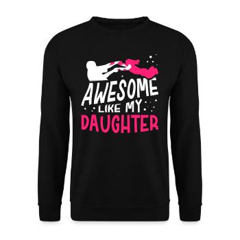 Fantastisch Wie Meine Tochter Papi Papa Vater - Unisex Pullover - Schwarz - Vorne - Alina (178cm) & Michal (187cm)