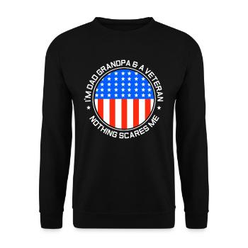 Je suis papa, grand-père et vétéran Dictons papa papa - Sweat-shirt Unisexe - noir - Devant - Alina (178cm) & Michal (187cm)