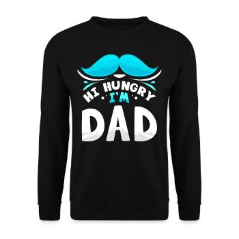 Hello Hungry I'm Dad Father Father Day Daddy - Unisex Sweatshirt - black - Front - Alina (178cm) & Michal (187cm)