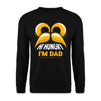 Hello Hungry I'm Dad Dad Dad Dad Day - Unisex Sweatshirt - black - Front - Alina (178cm) & Michal (187cm)