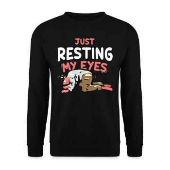 I'm just resting my eyes from father daddy daddy - Unisex Sweatshirt - black - Front - Alina (178cm) & Michal (187cm)