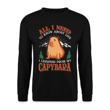Capybara Wasserschwein Capibara - Unisex Sweatshirt - black - Front - Alina (178cm) & Michal (187cm)