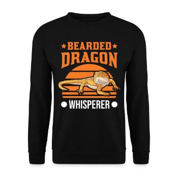Bartagamen Flüsterer Bearded Dragon Whisperer - Unisex Sweatshirt - black - Front - Alina (178cm) & Michal (187cm)