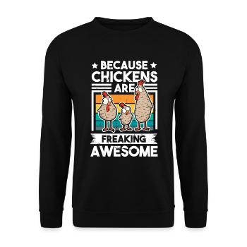 Parce que les poulets sont effrayants Hühner - Sweat-shirt Unisexe - noir - Devant - Alina (178cm) & Michal (187cm)