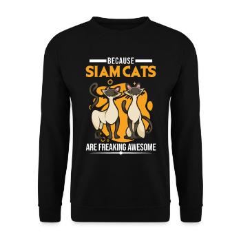 Because Siam Cats are freaking awesome Siamese cat - Unisex Sweatshirt - black - Front - Alina (178cm) & Michal (187cm)