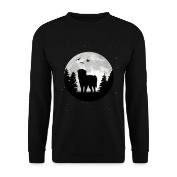 Leonberger Moon - Unisex Sweatshirt - black - Front - Alina (178cm) & Michal (187cm)
