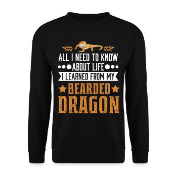 Bartagame Dragon barbu - Sweat-shirt Unisexe - noir - Devant - Alina (178cm) & Michal (187cm)