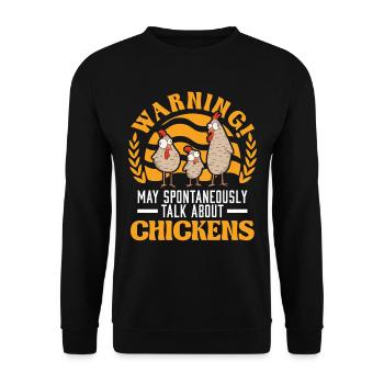 Chicken Saying Chicken Chicken Chicken - Unisex Sweatshirt - black - Front - Alina (178cm) & Michal (187cm)