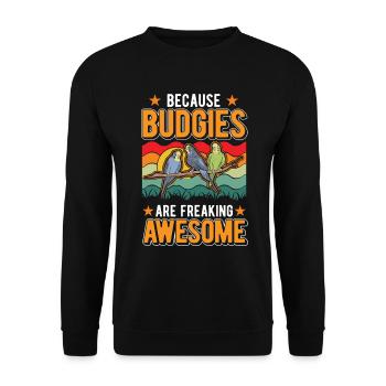 Budgerigar Cadeau Welli Perruche - Sweat-shirt Unisexe - noir - Devant - Alina (178cm) & Michal (187cm)