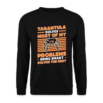 Tarantel Geschenk Spinne Tarantula - Unisex Pullover - Schwarz - Vorne - Alina (178cm) & Michal (187cm)
