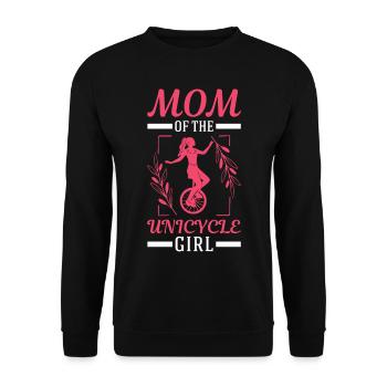 Mom of the Unicycle Girl Einrad Mama - Unisex Sweatshirt - black - Front - Alina (178cm) & Michal (187cm)