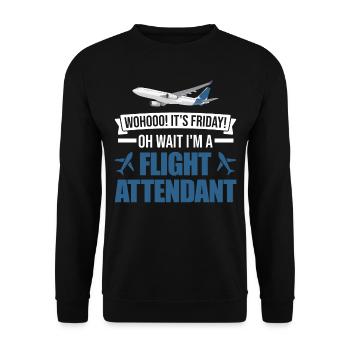 Flight Attendant Gift Stewardess Flight Attendant - Unisex Sweatshirt - black - Front - Alina (178cm) & Michal (187cm)