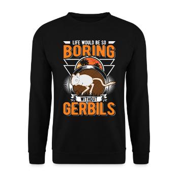 Gerbil Gift Racing Rat Germesau - Unisex Sweatshirt - black - Front - Alina (178cm) & Michal (187cm)