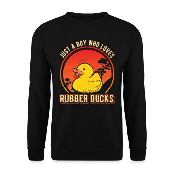 Canard en caoutchouc Jeune Canard grinçant Canard de bain - Sweat-shirt Unisexe - noir - Devant - Alina (178cm) & Michal (187cm)