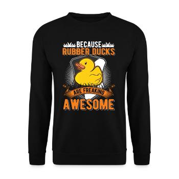 Rubber Duck GiftQuietscheente Bathing Duck - Unisex Sweatshirt - black - Front - Alina (178cm) & Michal (187cm)