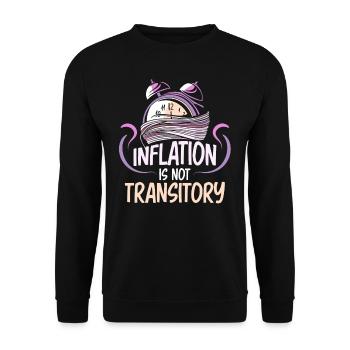Inflation Ist Nicht Vorübergehend Transitory Humor - Unisex Pullover - Schwarz - Vorne - Alina (178cm) & Michal (187cm)