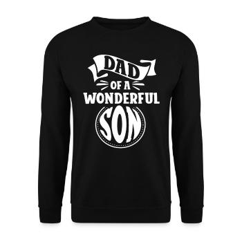 Vater Eines Wunderbaren Sohnes Sprüche Papa Papi - Unisex Pullover - Schwarz - Vorne - Alina (178cm) & Michal (187cm)