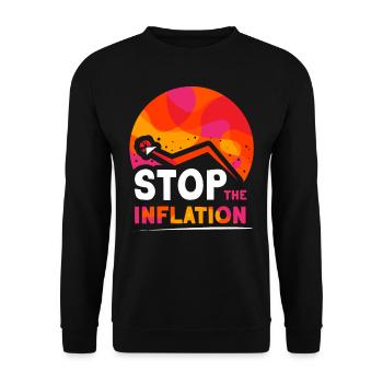 Die Inflation Stoppen Gelddrucken Stagflation - Unisex Pullover - Schwarz - Vorne - Alina (178cm) & Michal (187cm)