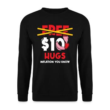 Stagflation d’inflation gratuite de 10 $ - Sweat-shirt Unisexe - noir - Devant - Alina (178cm) & Michal (187cm)