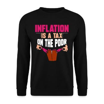 L’inflation est une taxe sur le mauvais humour - Sweat-shirt Unisexe - noir - Devant - Alina (178cm) & Michal (187cm)