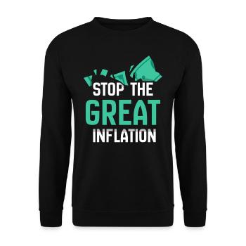La grande inflation Stop Stagflation Humour - Sweat-shirt Unisexe - noir - Devant - Alina (178cm) & Michal (187cm)