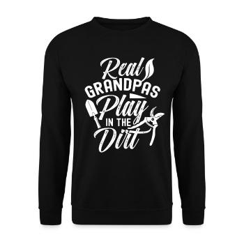 Les vrais grands-pères jouent au jardinage dans la terre - Sweat-shirt Unisexe - noir - Devant - Alina (178cm) & Michal (187cm)