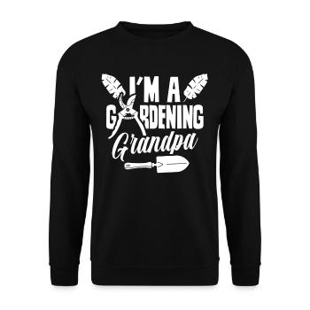 I am a gardening grandpa gardening gardening - Unisex Sweatshirt - black - Front - Alina (178cm) & Michal (187cm)