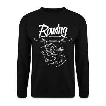 Rowing Rowing Rowing Rowing Boat Rowing - Unisex Sweatshirt - black - Front - Alina (178cm) & Michal (187cm)