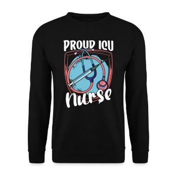 Proud Intensive Care Nurse Intensive Care - Unisex Sweatshirt - black - Front - Alina (178cm) & Michal (187cm)