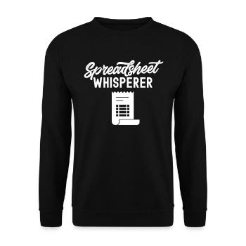 Spreadsheet Whisperer Table Accountant Work - Unisex Sweatshirt - black - Front - Alina (178cm) & Michal (187cm)