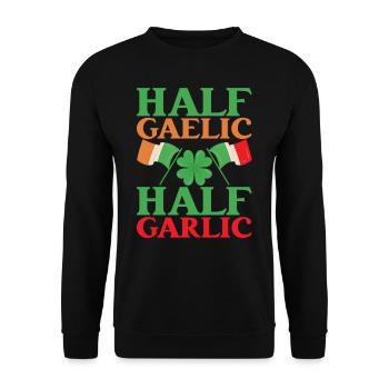 Moitié Gaélique Moitié Ail Irlande Irlandais Irlandais - Sweat-shirt Unisexe - noir - Devant - Alina (178cm) & Michal (187cm)