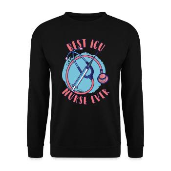 Best Intensive Care Nurse Ever - Unisex Sweatshirt - black - Front - Alina (178cm) & Michal (187cm)
