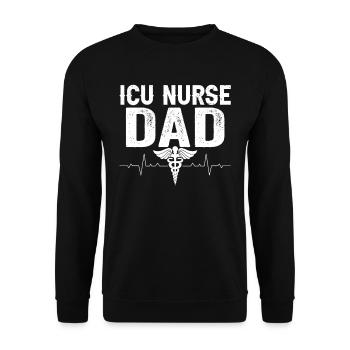 Intensive Care Nurse Papa Intensive Care - Unisex Sweatshirt - black - Front - Alina (178cm) & Michal (187cm)