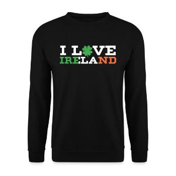 I love Ireland Irish St. Patrick's Day - Unisex Sweatshirt - black - Front - Alina (178cm) & Michal (187cm)