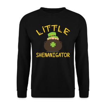 Little Shenanigator Ireland Irish Gaelic - Unisex Sweatshirt - black - Front - Alina (178cm) & Michal (187cm)