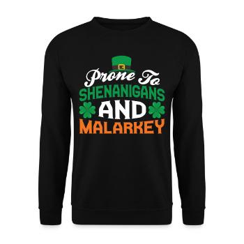 Susceptible to nonsense and mischief Ireland Gaelic Irish - Unisex Sweatshirt - black - Front - Alina (178cm) & Michal (187cm)
