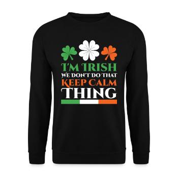 Je suis irlandais Irlande Irlandais Saint-Patrick - Sweat-shirt Unisexe - noir - Devant - Alina (178cm) & Michal (187cm)